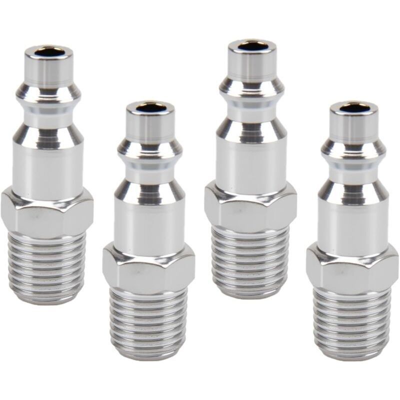Schnellkupplung Druckluft, 4 Stück Schnellkupplung 1/4 Zoll Außengewinde Amerikanisch, Amerikanischer Stecker Für Kompressor Luftdruck Und Schlauchanschluss Kompressor Pneumatik-kupplung