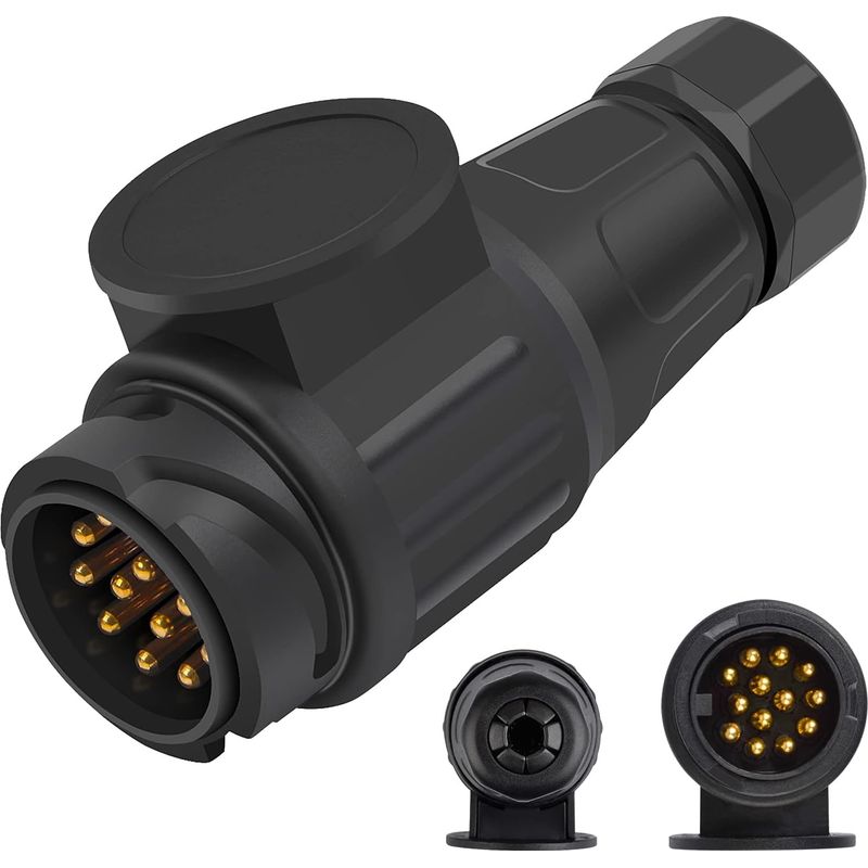 Adapter Für Anhängerkupplung Von 7 Auf 13-polig, 12v Stecker Für Anhängerzug, Wasserdichter Kunststoff-stecker Für Anhänger
