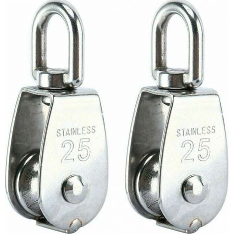 Satz Von 2 Heberollen, Einfache Rolle Aus Edelstahl 304, Einfache Rolle M25 Tragkraft 150kg