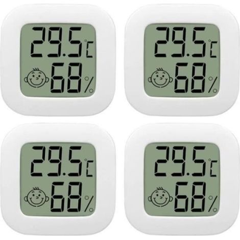 4er Pack Innen-thermometer, Mini-lcd-thermometer Und Hygrometer, Hohe Präzision, Temperatur- Und Feuchtigkeitsmonitor Mit Luft-symbol