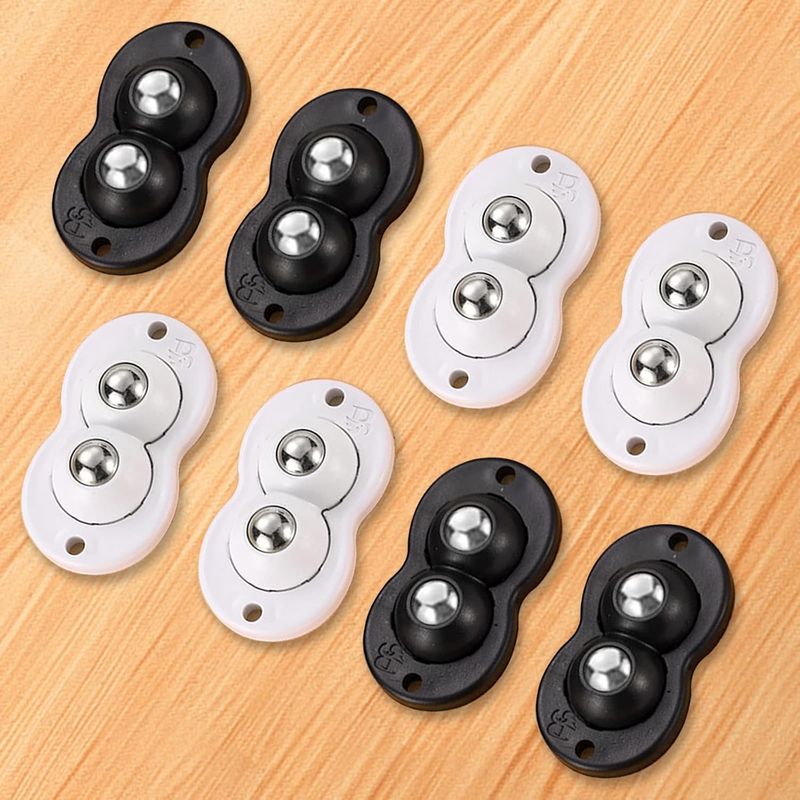 Petite Roulette, 8 Stück Mini-schwenkrollen Selbstklebend, Kleine Schwenkrollen, 360-grad-drehbare Mobile Rolle Mit 2 Rädern, Geeignet Für Verschiedene Aufbewahrungsboxen