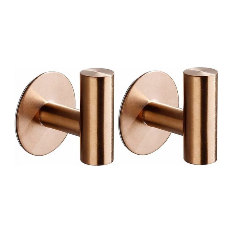 2 Stück Selbstklebende Wandhaken Aus Edelstahl In Roségold Für Badezimmer, Küchenhandtuchhalter, Bilderrahmenhalter Ohne Bohren, Haken Für Badetücher