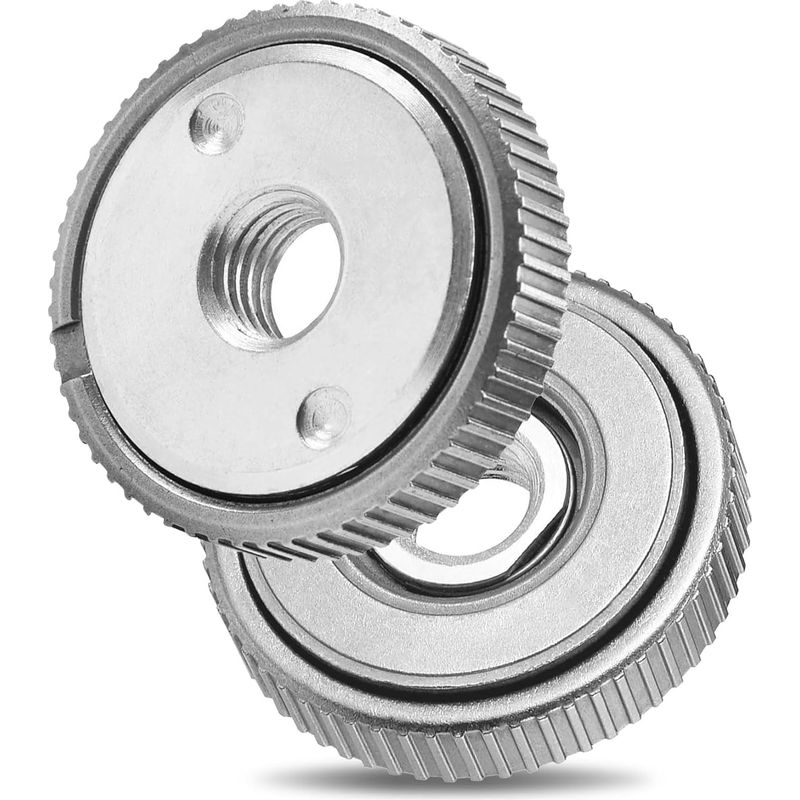 Satz Mit 2 Schnellspannmuttern M14 Für Alle Winkelschleifer, Silberne Spannmutter Für Werkzeuglosen Wechsel Der Schleifscheibe