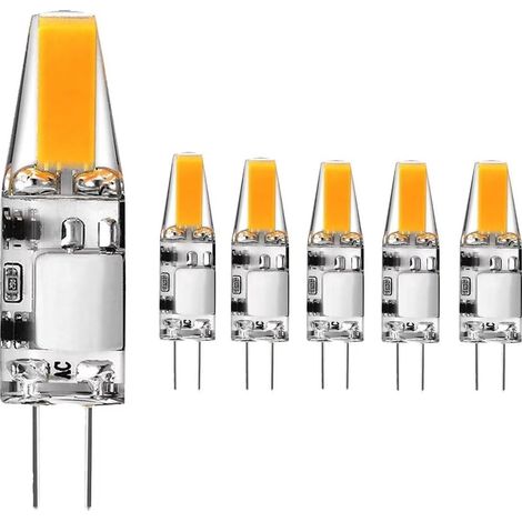 Led-g4-glühbirne 12v, 3w G4 Led Cob Entspricht 20w 30w G4 Halogenlampe, Warmweiß 3000k, 300 Lumen, Nicht Dimmbar, 6er-pack [energieeffizienzklasse F]