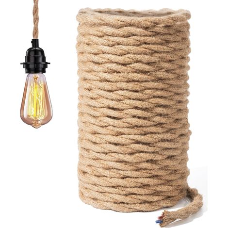 Elektrisches Kabel 2-adrig - 5m Stoffkabel Elektrisches Kabel Kordel 2x0,75mm² Retro Geflochtenes Gedrehtes Hanfkabel Kabel Für Hängelampen-zubehör