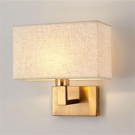 Leseleuchte, Moderne Wandleuchte Mit Beige Stoffschirm, Wandleuchte Für Flur, Nachttisch Und Schlafzimmer