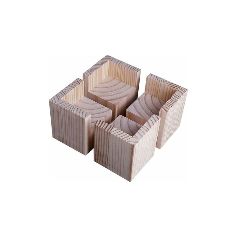 4er-set Möbelerhöher Aus Holz, Bettrahmen-erhöher, Büromöbel-fußverlängerungen, Möbelbeine Zur Anhebung Von Betten Und Schreibtischen (größe: 5x5x5 Cm)