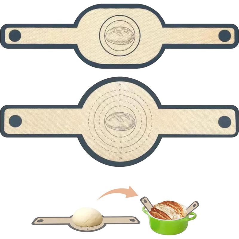 2er-set Silikon-backmatten, Brotheber Mit Langen Griffen, Wiederverwendbare Backmatte Für Den Ofen, Werkzeuge Zum Umfüllen Des Teigs