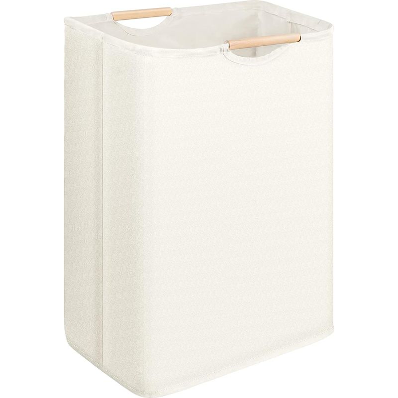 Faltbarer Wäschekorb, 60l Wäschekorb Mit Holzgriff, Wäschekorb Für Schlafzimmer, Badezimmer, Kinderzimmer, Reisen