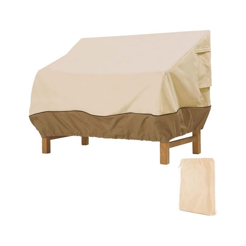 Beige, 85×80×91,5 Cm Schutzhülle Für Bank, Oxford-gewebe Gartenbankhülle Wasserdicht, Uv- Und Windbeständige Schutzhülle Für Außenbank, Schutzhülle Für Sofa