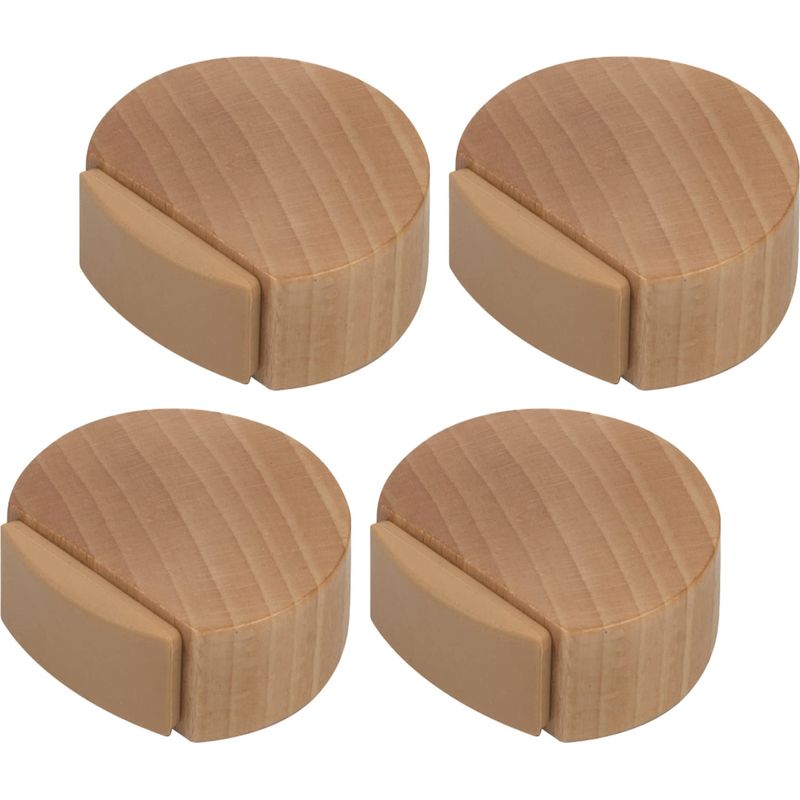 Klebe-türstopper – Holztürstopper Für Boden Und Parkett – Klebender Türanschlag – Diskreter Und Eleganter Türpuffer – 4er-set (buche)