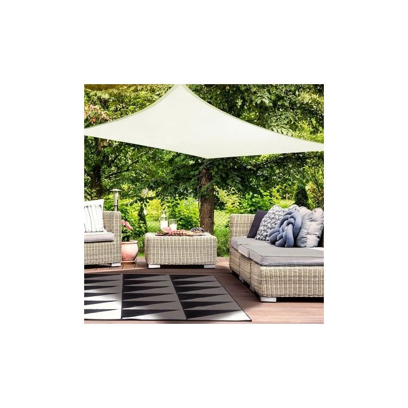 Wasserdichtes Schattensegel Aus Pes, Sonnenschutz- Und Uv-schutzplane Mit D-ringen Und Seilen Für Patio, Balkon, Terrasse, Camping Und Außenbereich, 3x4 M, Beige
