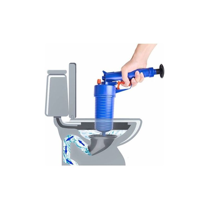 Toilettenkolben, Verstopfungsentferner Für Wc, Manuelle Hochdruck-kanalreinigungspumpe Mit 4 Adaptern, Reinigungswerkzeug Für Abflüsse, Zur Reinigung Von Küchenspülen Und Duschen