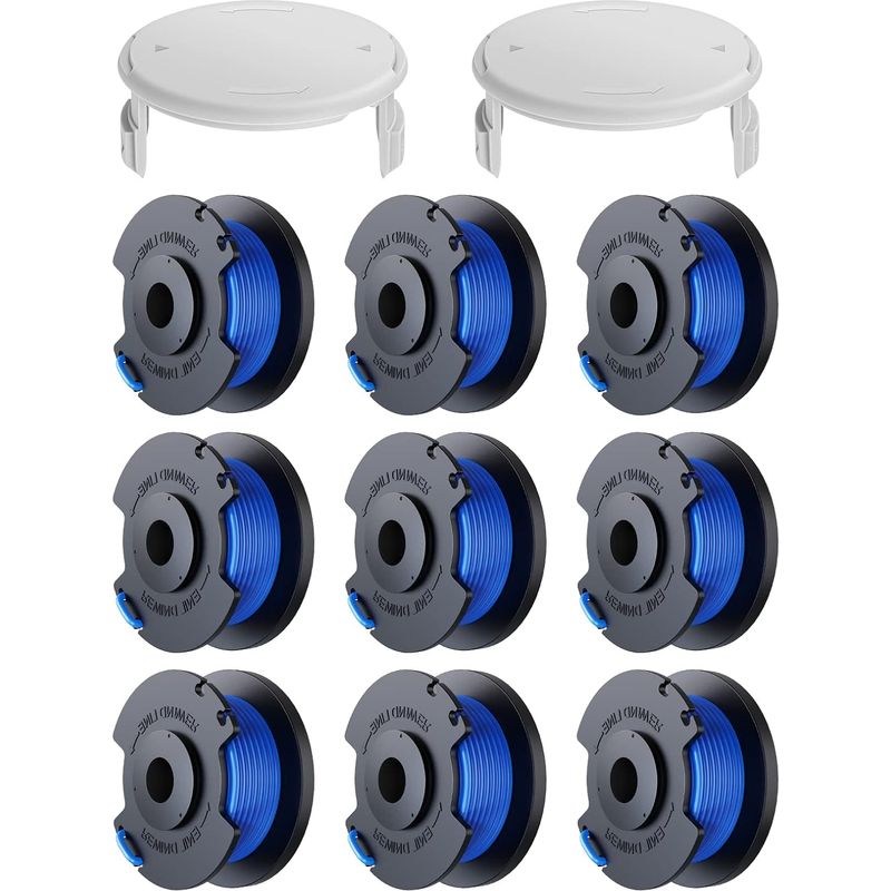 10er-pack Ersatz-trimmerfaden-spulen Für Ryobi One+ Ac14rl3a 18v 24v 40v Rasentrimmer, Fadendicke Ø 1,6 Mm, Länge 30,17 M (10 Trimmerfaden-spulen, 2 Abdeckungen)