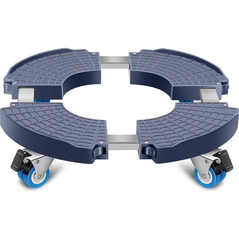 Pflanzentopf Mit Rollen, 360° Drehbar, Tragfähigkeit 200 Kg, Verstellbare Rollplattform Ø 40-48 Cm, Blumenuntersetzer Für Innen- Und Außenbereich, Pflanze, Sonnenschirmständer, Mülleimer, Blau