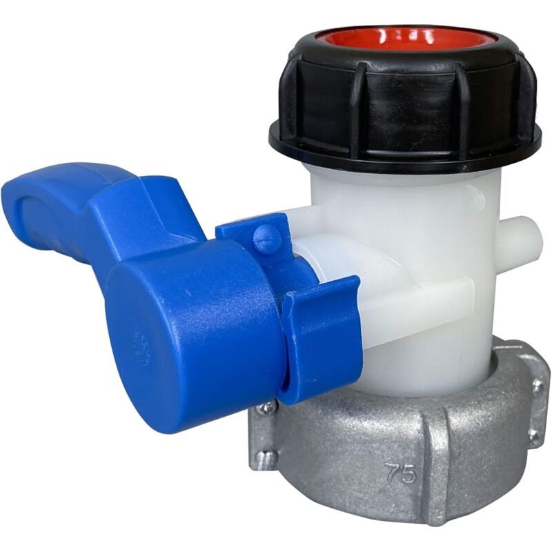 Dn50 (75mm) Adapter Für 1000l Ibc-tank, S60x6 (60mm) Tankauslaufanschluss, Kunststoff-drosselklappe, Ibc-absperrventil, Universeller Ventilanschluss Kompatibel Mit Regenwassertanks