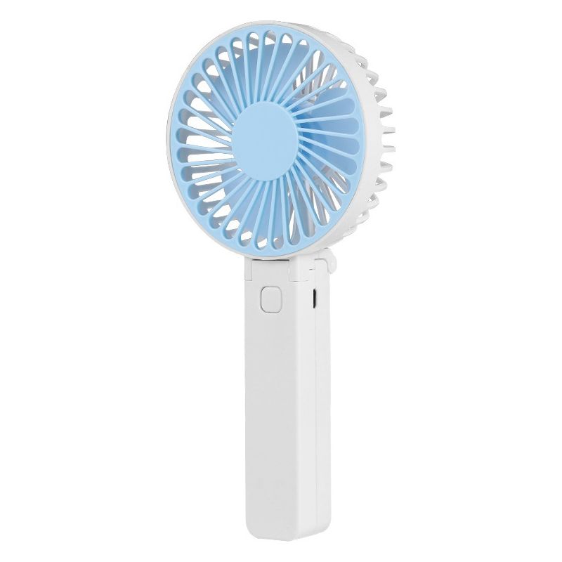Wiederaufladbarer, Faltbarer Und Tragbarer Mini-handventilator Mit Gürtelclip Für Reisen, Büro, Zuhause, Schlafzimmer, Blau
