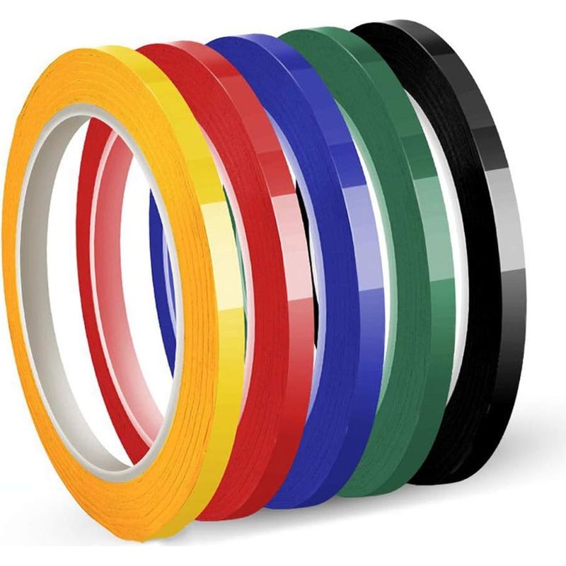 Klebeband Für Whiteboards, Grafikband, Selbstklebend, 5 Mm X 66 M Pro Rolle, 5er-pack (5 Farben)