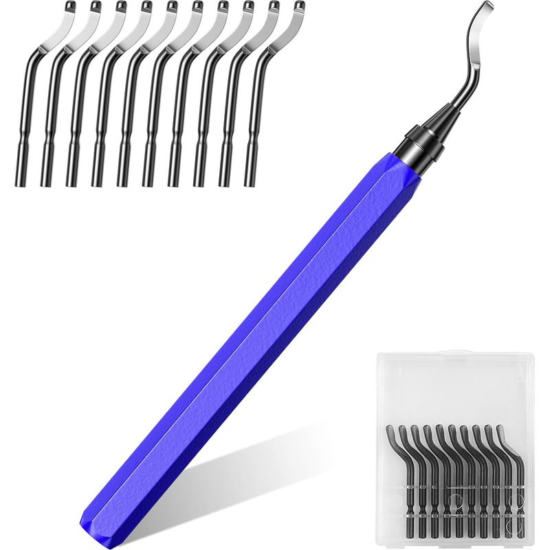 Manuelles Entgratungswerkzeug, Entgrater Mit 10 Bs1010 Ersatzklingen, Entgratstift, 360° Drehbarer Entgrater Für 3d-druck, Kunststoff, Aluminium, Kupfer, Pvc, Stahl
