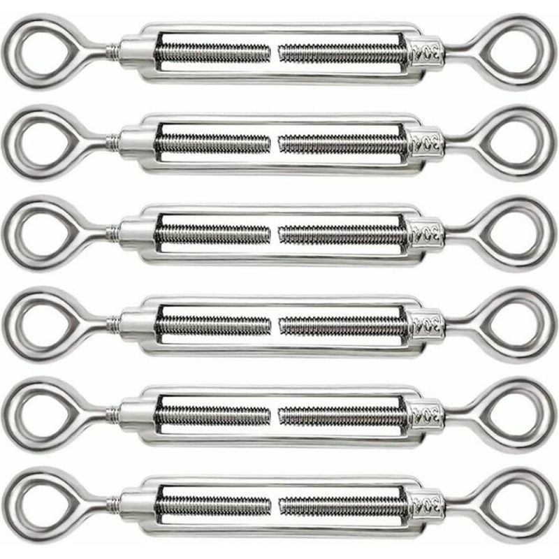 6er-set Verstellbare Kabelspanner M5 Aus Edelstahl 304, Mit Ösen Und Haken Für Metallkabelspanner