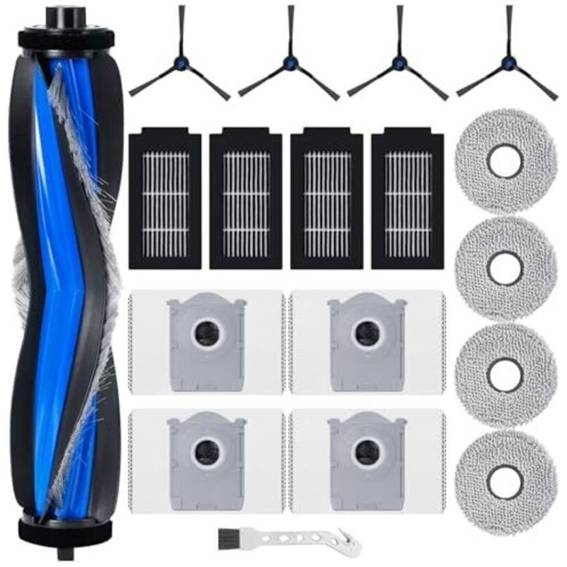 Ersatz-zubehörset Für Ecovacs Deebot T50 Omni / T50 Pro Omni Saugroboter, 1 Rollenbürste, 4 Filter, 4 Wischtücher, 4 Staubbeutel, 4 Seitenbürsten