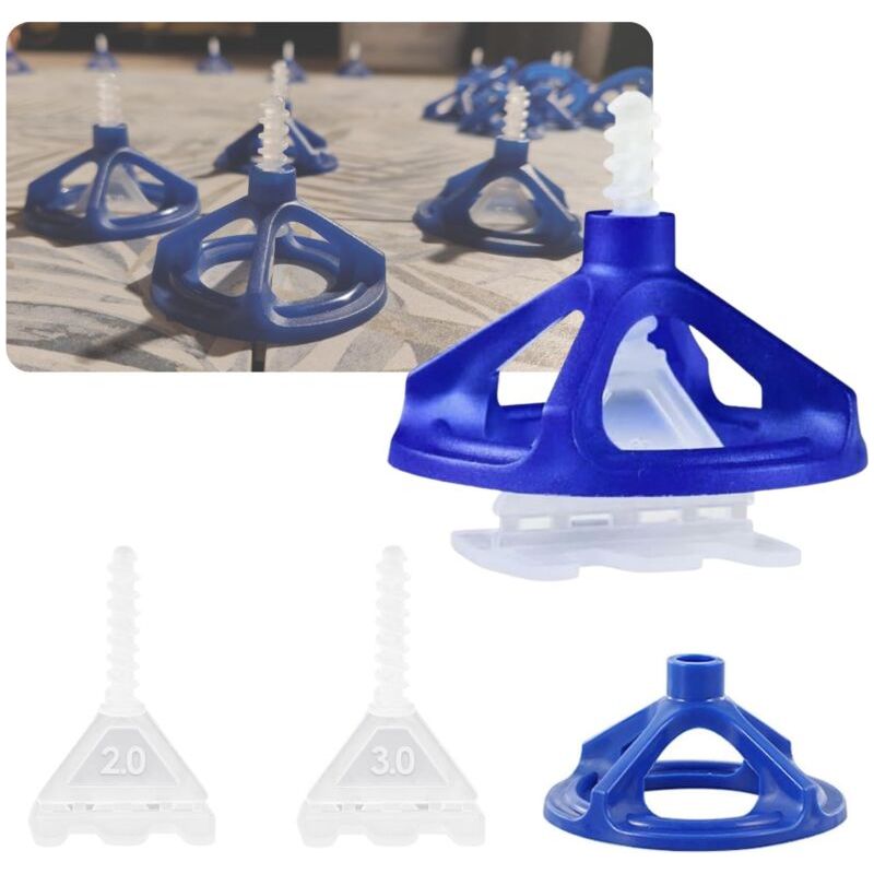Kit Croisillon Selbstnivellierende Fliesen 2mm X100 + Wiederverwendbare Einstellscheibe X100 I Einfach Für Heimwerker Und Fliesenleger Nivellierwerkzeug + Fliesenkeil Boden Und Wand I Fliesendicke 3-1