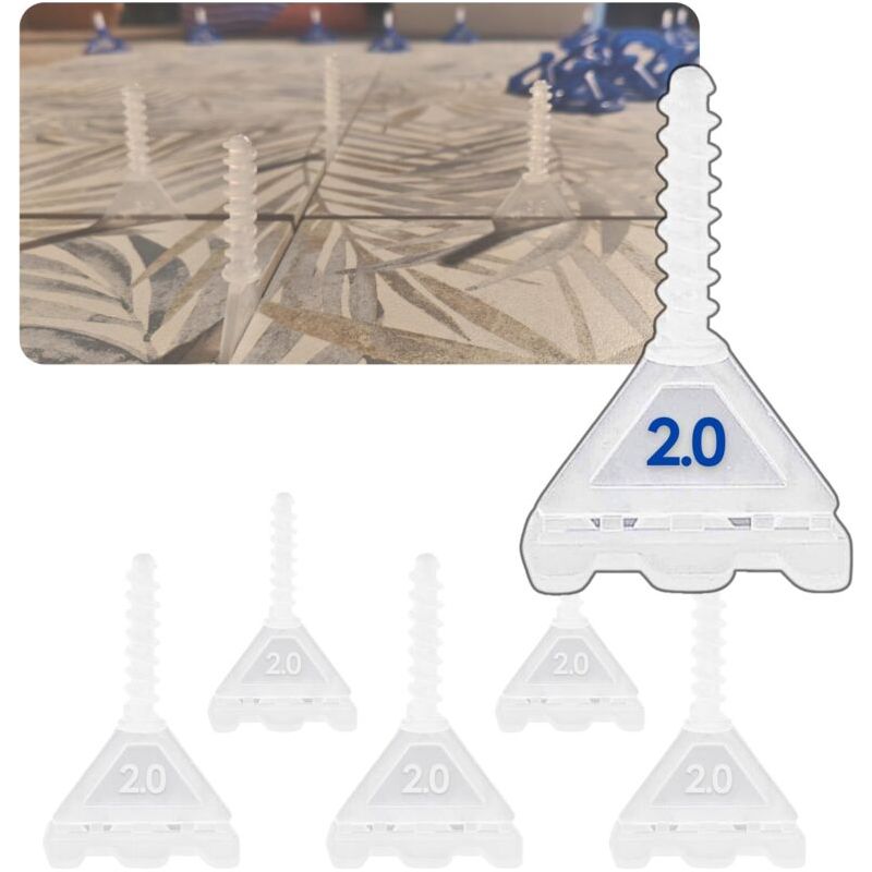 Lot Croisillon Selbstnivellierende Fliesen 2mm X200 - Ohne Wiederverwendbare Anzeige I Einfach Für Heimwerker Und Fliesenleger Nivellierwerkzeug + Fliesenkeile Für Boden Und Wand I Fliesendicke 3-19mm
