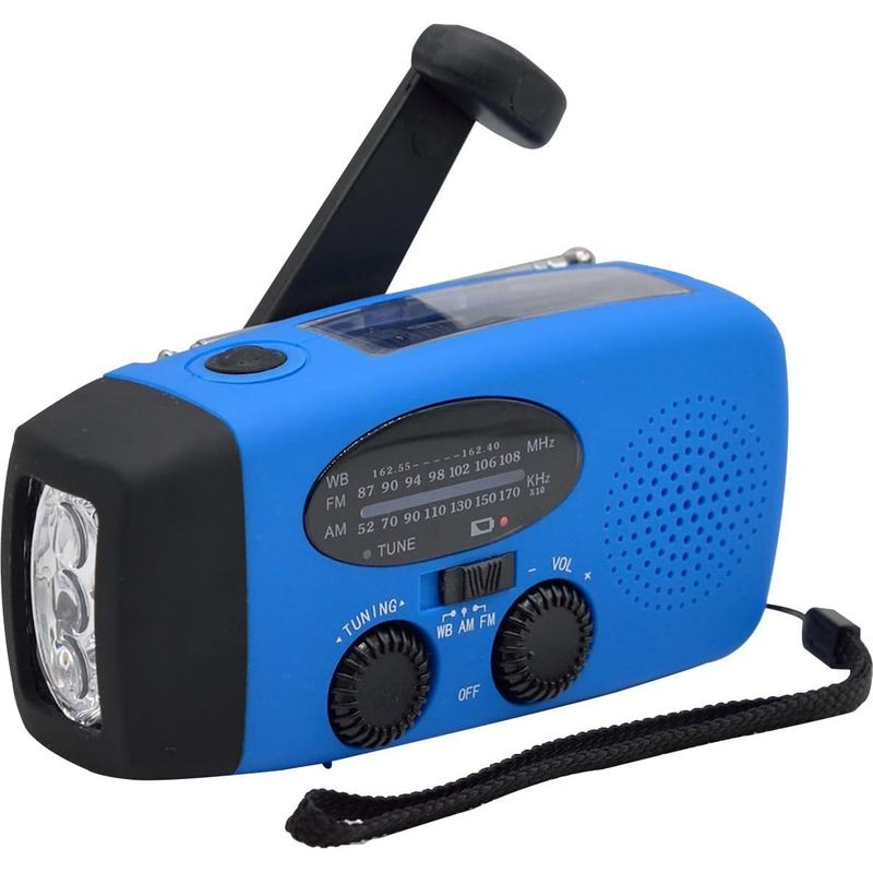 Tragbares Solarradio, Hauptkurbel-betriebenes Am/fm/noaa-radio, Wetter-notfallradio Mit 3-led-taschenlampe Und Telefonladegerät Für Wandern Und Camping