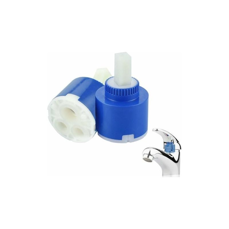 2 Stück Keramik-mischerpatrone, 40mm Wasserhahnpatrone Für Badezimmer- Oder Küchenmischer (blau)