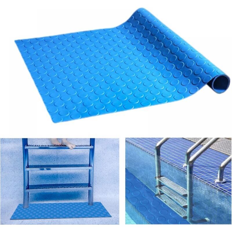 Poolleiter-matte 23×90cm, Rutschfeste Leitermatte Mit Struktur, Rutschfester Pooltreppenbelag, Bodenmatte Für Poolleitern Und Badezimmer