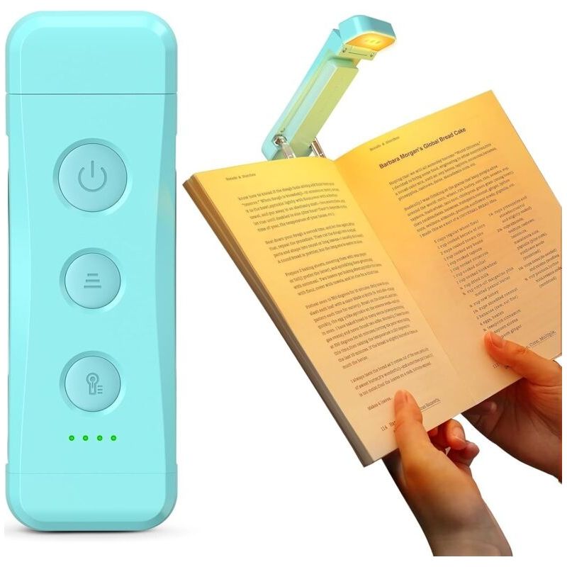 Wiederaufladbare Leselampe, Bettleselampe, 3 Warme Farbtemperaturen X 5 Helligkeitsstufen, Kompakt Und Langlebig, Geschenk Für Leser (blau-pro Max)