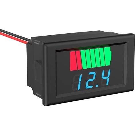 Dc-batteriezähler, 2-in-1-spannungs- Und Kapazitätsanzeige Für Batterien 12v, 24v, 36v, 48v, 60v Digitaler Led-batterietester - Wasserdichte Blaue Anzeige