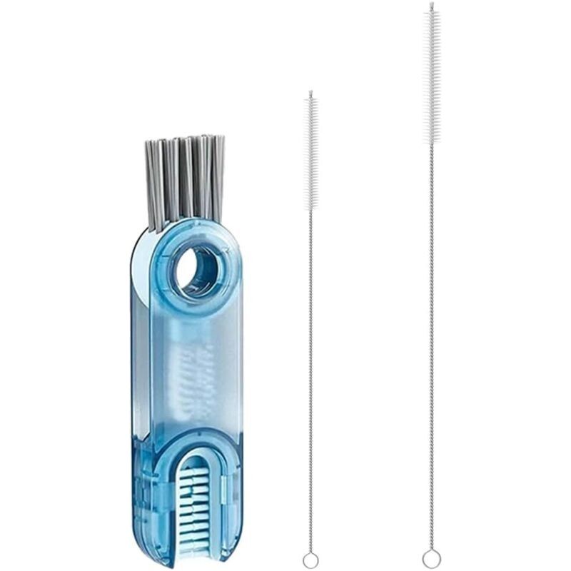 3-in-1 Multifunktionale Reinigungsbürste - 1 Stück Und 2 Stück Strohbürsten - Für Tassen Deckel Und Strohhalme