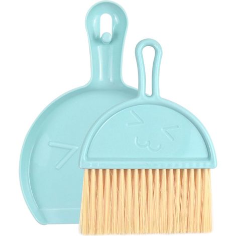 Mini-schaufel Und Plastik-kehrblech, Mini-staubschaufel Und Bürstenset, Kleines Reinigungswerkzeug Für Den Schreibtisch, Kleiner Multifunktionaler Besen Zum Kehren Für Kinder Und Erwachsene (blau)