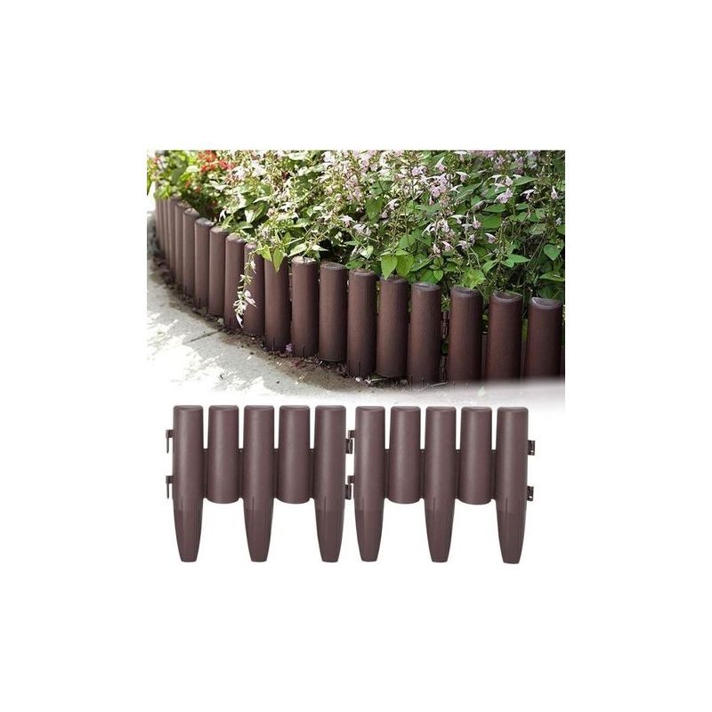 Langlebige Gartenbegrenzung Aus Polypropylen, 5er-set, 28 Cm X 24 Cm, Holzoptik Für Eine Ästhetische Abgrenzung Von Blumenbeeten