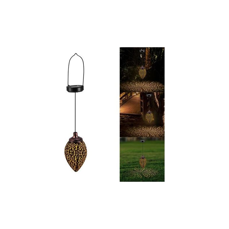 Hängende Solarlaterne Für Außenbereich, Dekorative Solarlampe Für Garten Und Außenbereich, Solare Stehlampe Für Draußen, Marokkanische Laterne, Hängende Solarleuchte Für Den Garten
