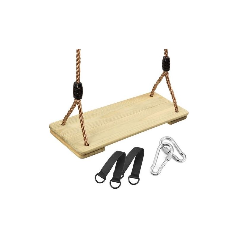 Holzschaukel Für Kinder Und Erwachsene, Verstellbarer Holzschaukelsitz Mit Hanfseil, Outdoor-schaukelsitz