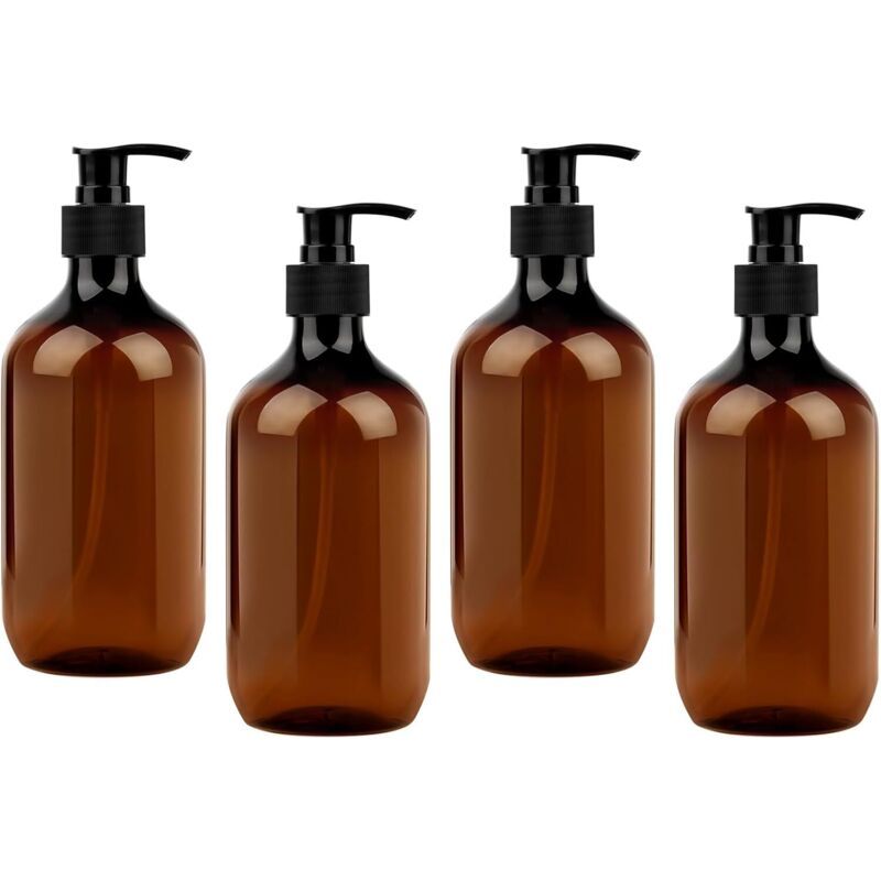 4 Stück Leere Shampoo-flaschen, 500 Ml Seifenspender, Pet-duschgelspender Für Seifen, Lotionen, Reinigungsmittel, Flüssigkeiten