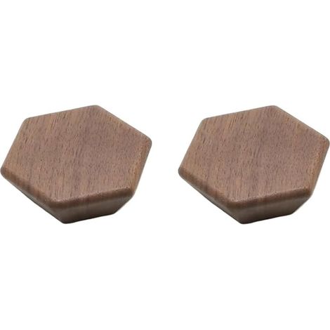 2er-set Sechseckige Schubladenknöpfe Aus Walnussholz, 60 Mm Mit Schrauben – Türgriffbeschläge Aus Natürlichem Holz – Möbelgriffe Für Schrank, Kommode Und Schublade