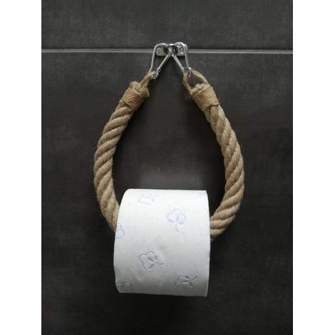 Alter Toilettenpapierspender - Handtuchhalter - Seil - Industrieller Stil - Hergestellt In Frankreich