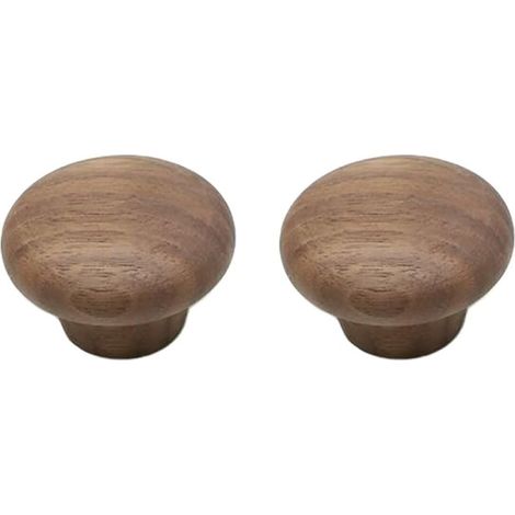 2er-set Schubladenknöpfe Aus Walnussholz In Pilzform, 38 Mm, Mit Schrauben – Natürliche Holz-türgriffbeschläge – Möbelgriffe Für Schränke, Kommoden Und Kleiderschränke