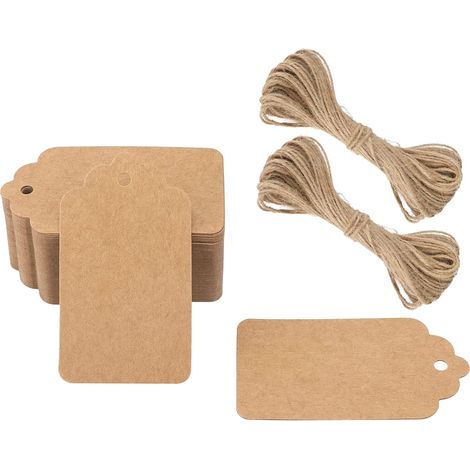 10er-pack Geschenkanhänger Aus Kraftpapier 7 × 4 Cm Mit Ausgestanztem Herz + 20 M Juteschnur – Hängende Etiketten Für Geschenke, Hochzeit, Weihnachten, Geburtstag, Diy