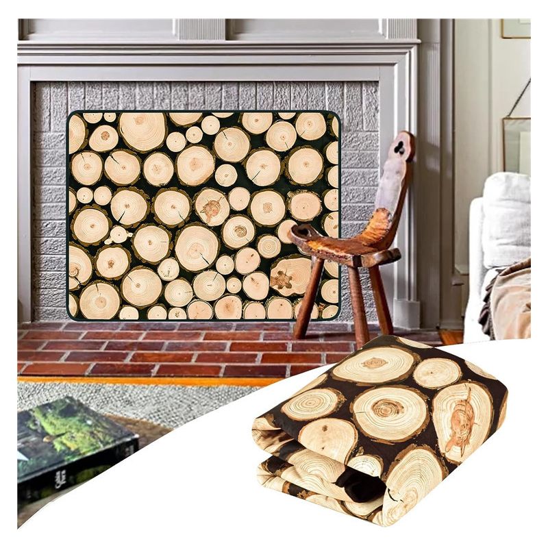 Magnetischer Kaminschutzmantel, Kaminabdeckung Als Wärmeschutzbarriere Verhindert Nächtlichen Wärmeverlust 82x99 Cm-holzstapel