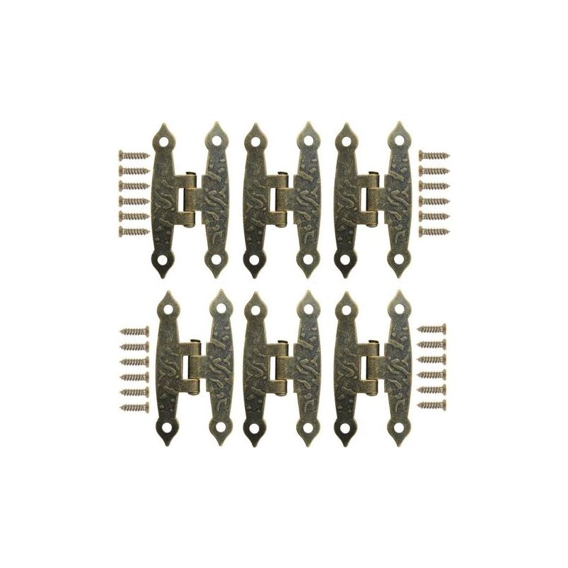Scharnier Für Möbel, 20 Stück Bronze Retro Metallscharniere Im Vintage-stil, Klappbar Mit Schrauben Für Kleine Kästen, Kisten Und Retro Möbeltüren