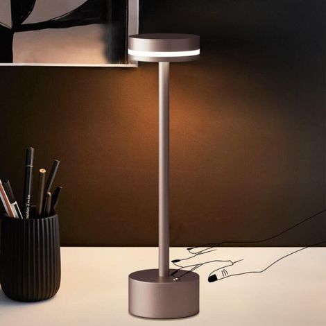 1800 Mah Kabellose, Wiederaufladbare Led-tischlampe Mit Touch-sensor, Aluminiumgehäuse, Zertifizierter Akku, Usb-c-ladeanschluss, Lampe