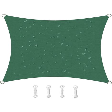 2m X 2m Wasserdurchlässige Sonnenschutzsegel, Blockiert Effektiv 95 % Der Uv-strahlung, Oxford-gewebe, Für Terrasse, Balkone, Rasen, Garten, Partys Und Outdoor-aktivitäten (dunkelgrün)
