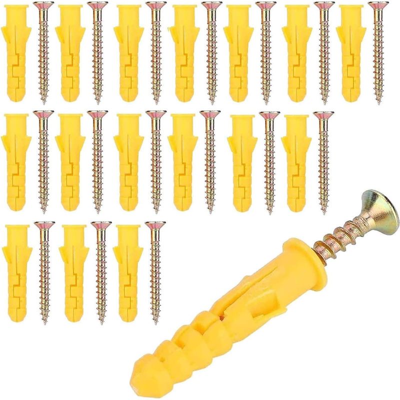 Dübelset Für Gipskartonplatten - Hohlraumdübel Mit Schrauben, Sortiment Aus Selbstbohrenden Nylon-hohlraumdübeln, 100 Stück / 50 Sets