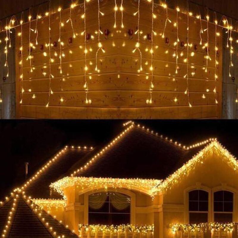 Außen-lichterkette 30m 300 Leds – 8 Modi – Ip65 Wasserdicht – Netzbetrieben – Warmweißes Licht – Dekoration Für Weihnachten, Hochzeit, Garten - 300leds