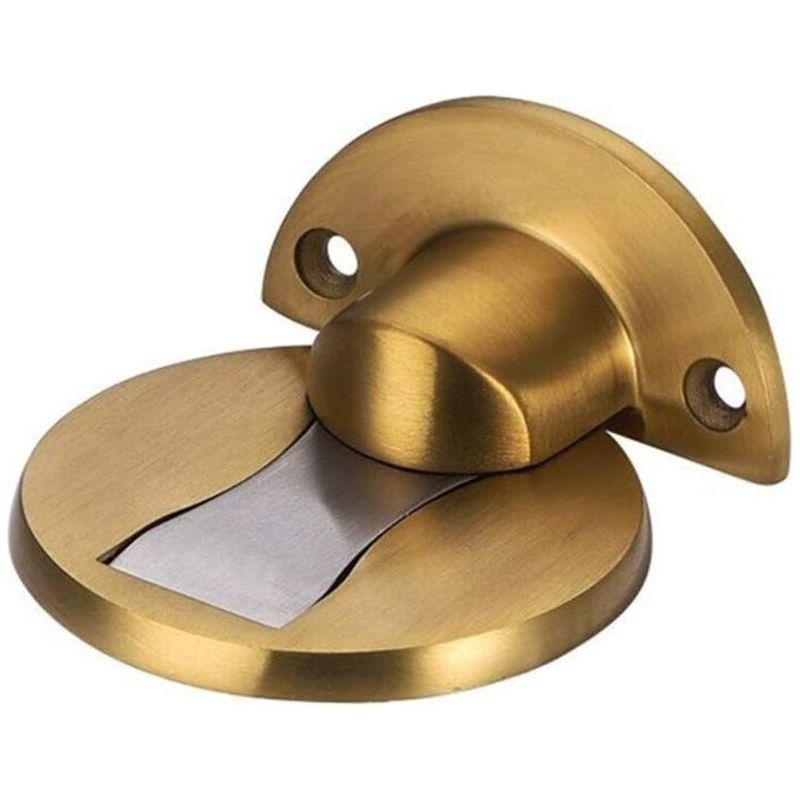 Magnetische Türstopper Aus Edelstahl 304, Soft-catch Metall-türstopper In Gebürstetem Finish, Türhalter Für Büro, Restaurant, Hotel Und Zuhause – Gebürstetes Gold