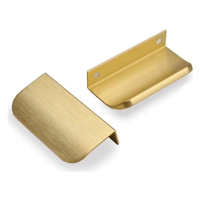 Set Aus Sechs Unsichtbaren Griffen, Möbelgriffe, Moderne Und Minimalistische Schrankgriffe Aus Aluminiumlegierung, Schubladengriffe (gebürstetes Gold, Lochabstand 64 Mm)